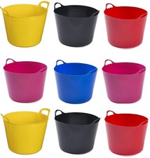 FLEXI TUB WITH HANDLE BUILDER TRUG CONSTRUCTION CONTAINER BUCKET HOME LAUNDRY UK