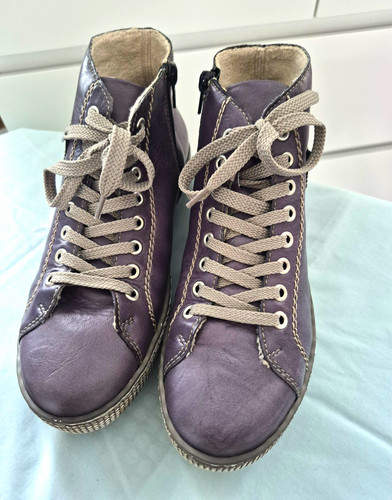 Rieker purple leather ankle - purple,