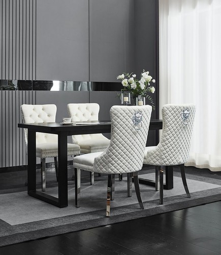 Velvet dining chair high - high, back