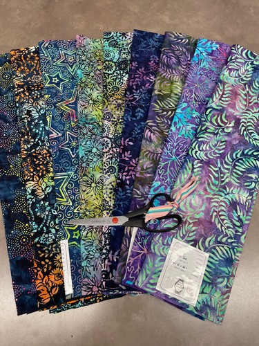 Yds batik fabric bundle - 8,