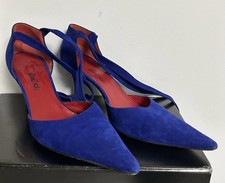 Vero Cuoio Axel KA Blue Lace Up Satin Heels In Royal Blue Size 37.5