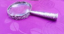 Large And Impressive Victorian Silver Magnifying Glass Hallmarked London 1888