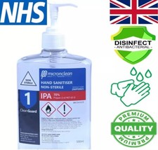 Antibacterial Hand Sanitising Gel 500ml Hand Sanitiser with Pump PRO N.H.S GRADE