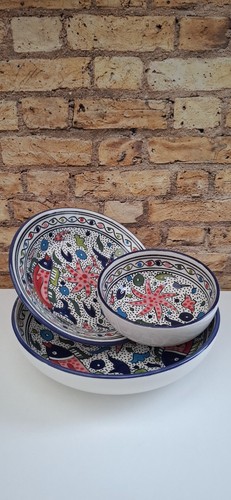 Tunisian hand made painted set - tunisian, made&painted