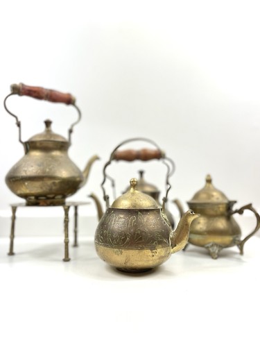 Vintage victorian brass kettle - victorian,