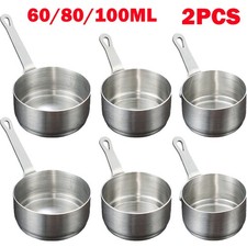 2x Silver Mini Pot Frying