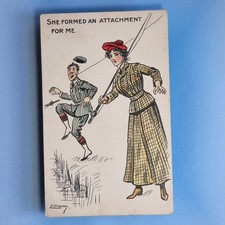 Comic Postcard C1910 Fishing