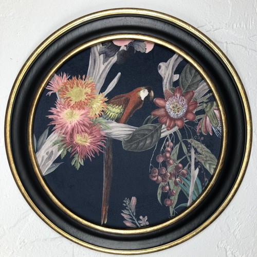 Unique round framed velvet art - framed,