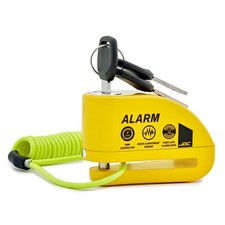 JDC MOTORCYCLE Motorbike Disc Lock ALARM - JAWS - Yellow - (1351)