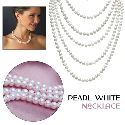 150cm long white pearl - 150cm,