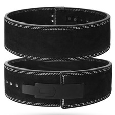 Cow Hide Mens Weight Lifting Lever Belt Ladies Power Gym Training Bodybuilding