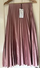 Zara Blush Pink Pleated Midi