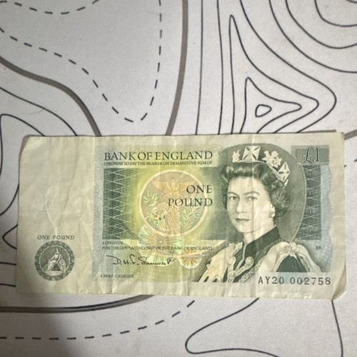 Bank england one pound note - of,