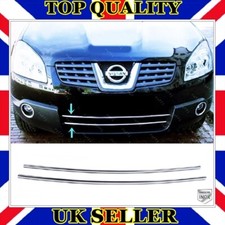 Chrome Front Bumper Trim 2 pcs STAINLESS STEEL For NISSAN QASHQAI 2006 to 2010