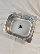 Campervan Sink, Stainless, Project, Van Conversion, Angled Outlet, 100mm Deep