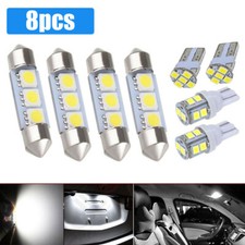 8X White LED Car Interior