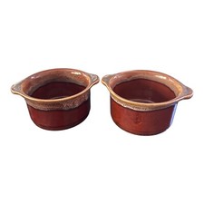 2x Vintage Pottery Brown