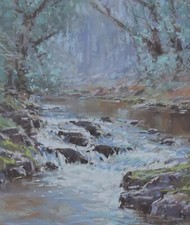 Ray Balkwill Original Mixed Media Painting River Erme South Devon Dartmoor Art