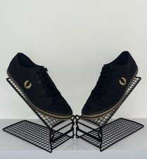 Genuine Fred Perry Kingston Twill Pumps Trainers Footwear, UK 10, Eur 45, Black