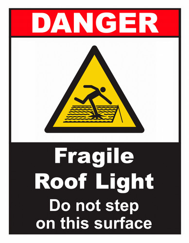 Danger fragile roof - roof, light