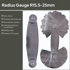 Radius gauge 25mm - gauge, 15.5-25mm
