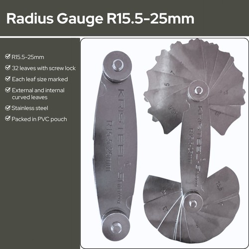 Radius gauge 25mm 32 - gauge, r