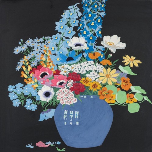 Vase flowers john hall - by,