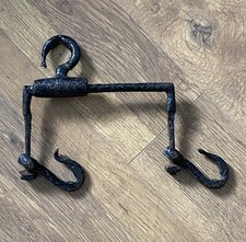 Antique Victorian Double Over-fire Hanging Hook Primitive Medieval Kitchen Décor