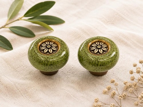 Green ceramic and - ceramic, brass