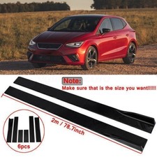 78.7" Glossy For Seat Ibiza Leon Toledo Side Skirts Extension Rocker Panel UK