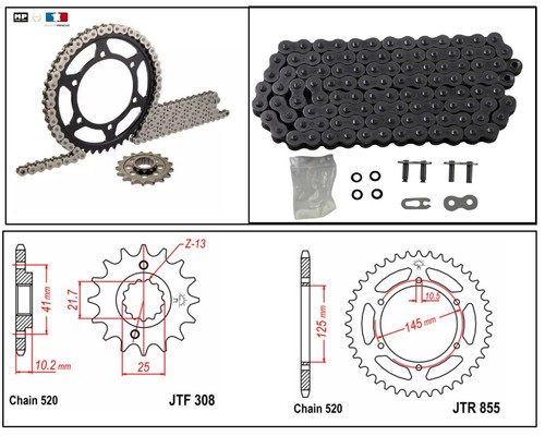 Chain kit 520 type - kit, sprocket