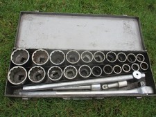 Vintage 3/4" DRIVE Cr-V 25 Piece Socket Set - Sockets 22mm - 50mm & 7/8" to 2"