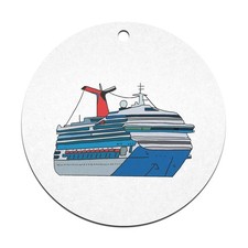 2 x 70mm 'Cruise ship ' Flat Christmas Baubles (CB00126606)