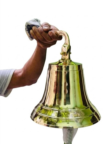 Heavy brass door bell vintage - bell,