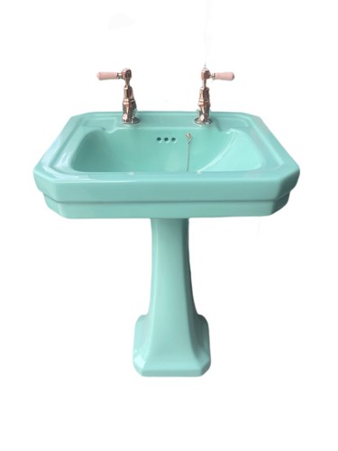 Turquoise art deco basin - turquoise,