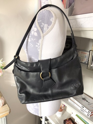 Gigi black leather shoulder - black,