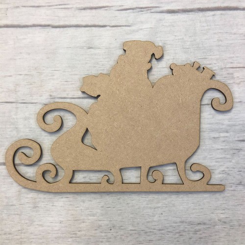 Santa sleigh mdf wood - santa,