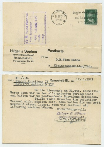 93167 postcard hilger - postcard, &