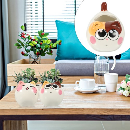 2pcs ceramic craft flowerpot - 2pcs,