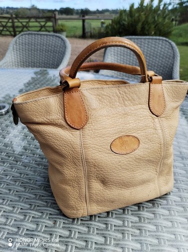 Tan mulberry bag with fabric - mulberry,