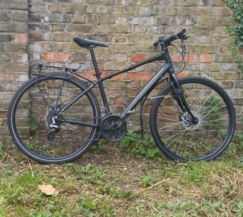 Ammaco black hybrid bike flat - black,