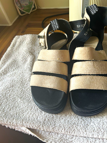 Zara beige suede strappy flat - suede,