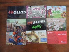 9 DIFFERENT AUSTRALIAN/AUSTRALIA GIFT CARDS.  COLLECTORS ITEM. NO VALUE.LOT 1