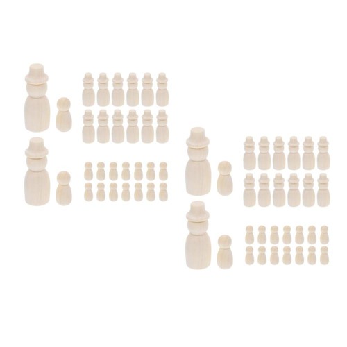 Unfinished wooden peg dolls - wooden,