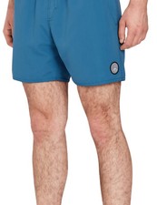 Volcom Lido Solid Trunk 16 Elasticated Boardshorts in Aged Indigo for men