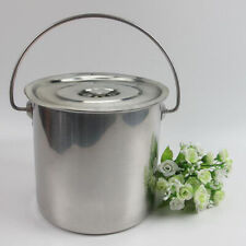 6L Milk Can Pail Bucket Milk Bucket Stainless Steel Kitchen Storage Keg w Lid