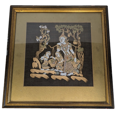 Vintage thai silk - thai, painting