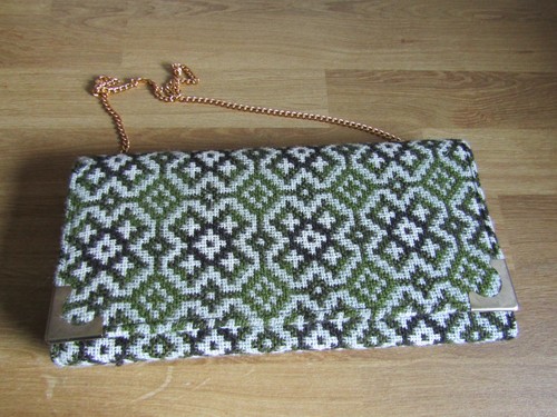 Vintage welsh wool clutch bag - wool,
