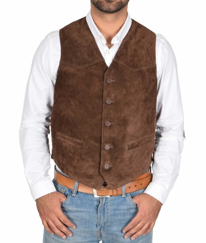 Real suede waistcoat for mens - suede,