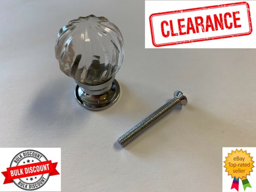 Packs swirl glass knob 25mm - glass,